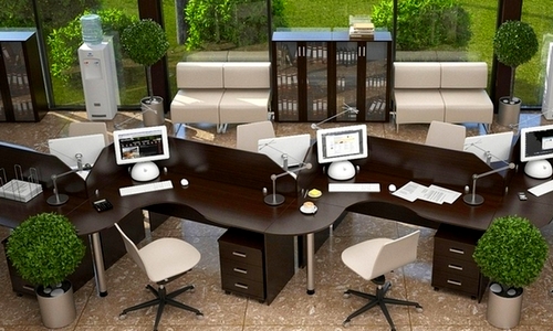Популярный цвет «Венге» мебели для персонала серии «Лайт» компании «Эдем»