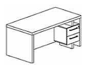 ZSTD209H(R) Стол руководителя с тумбой